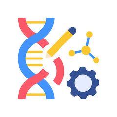 Gene Editing flat color icon