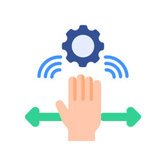 Gesture Control flat color icon
