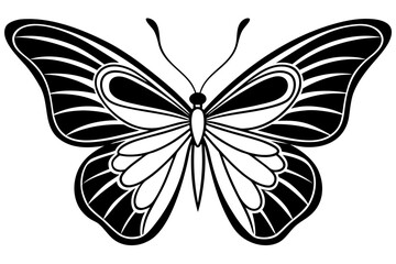 Vector art of silhouette of butterfly  icon 