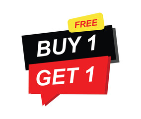 Buy 1 Get 1 Free Sale Sticker – Bold Vector Badge for Promotions & Marketing