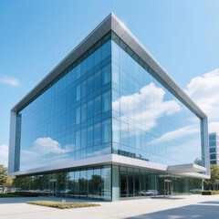 A luxurious office building on the roadside, with an extraordinary sense of luxury, used as a workplace.