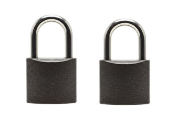Naklejka premium Two Small Padlocks: A Close-Up View