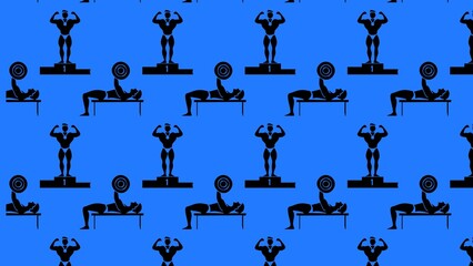 Fototapeta premium Vector gym body building cross fit pattern design multicoloured 