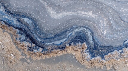Abstract Blue Grey Glitter Marbled Background