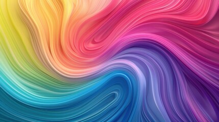 Obraz premium Abstract rainbow swirl of colors creating a vibrant and dynamic visual effect with smooth transitions