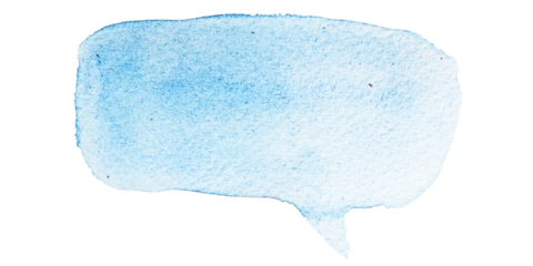 Blue watercolor speech bubble isolated on white background for creative design use png file