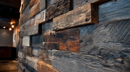 Reclaimed Wood Wall Paneling With Various Shades