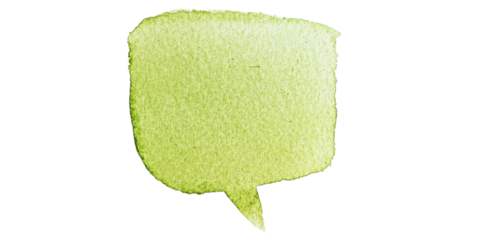 Green watercolor speech bubble isolated on white background for communication, dialogue, and graphic design use  transparent png