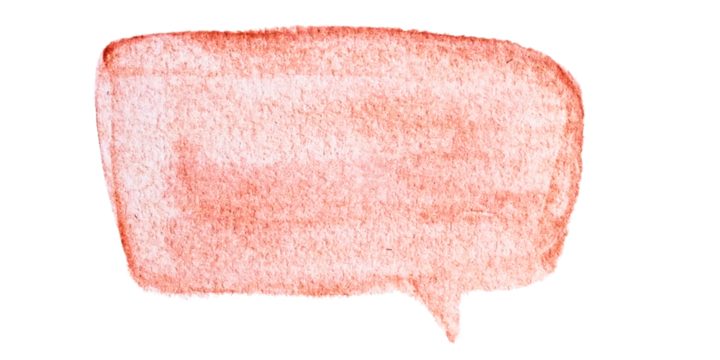 Watercolor speech bubble in soft coral color isolated on white background for design and communication concepts  transparent png