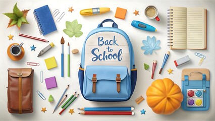 Back to School Background with Web Banner, Social post use for marketing.