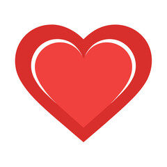 Perfect for showing love for strength and loyalty valentines day heart vector icon on white background.