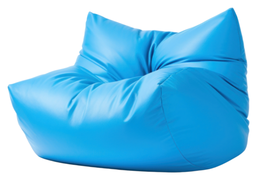 PNG Comfortable modern blue beanbag