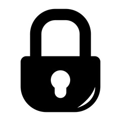Padlock Flat Semi Solid Vector Icon