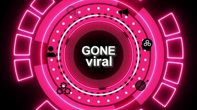 Business, Technology, Internet and network concept.Gone viral means content rapidly spreads and gains massive attention online through sharing on social media,