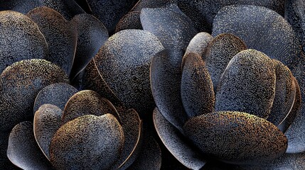 Abstract Dark Background With Golden Shapes
