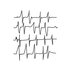 heart beat lines graph lines in vector art