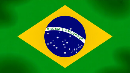 Obraz premium Detailed digital illustration of the Brazilian flag with a wavy texture Brazil flag national flag