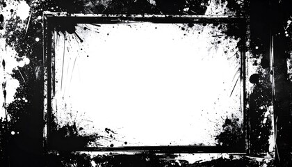 Grunge frame, black and white