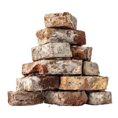 Obraz premium Stacked antique bricks, pyramid shape