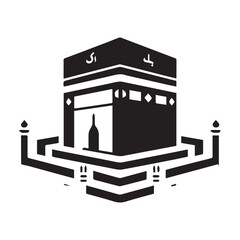 Obraz premium Minimal kaaba logo Vector silhouette