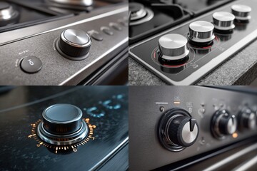 Gas stove controls collage