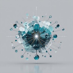 Futuristic Abstract Particle Atom Structure