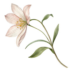 Obraz premium Elegant Watercolor Lily Flower Illustration for Festive Decor