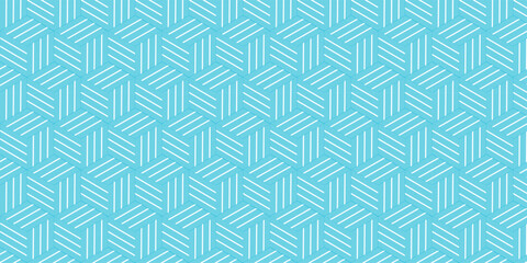 Futuristic minimal honeycomb mosaic blue and white background. Modern hexagon seamless vector pattern. Seamless pattern with hexagon fabric geometric pattern. Abstract ornament diamond tile design.
