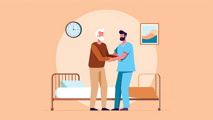 Three candidates with resumes waiting in a line for a job interview. Vector illustration.