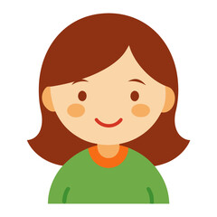 Cute girl with smile vector on white background.