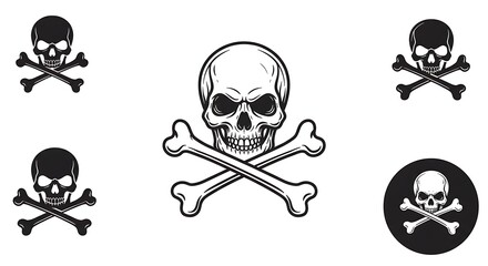 Vintage Skull & Crossbones: Graphic Design Set