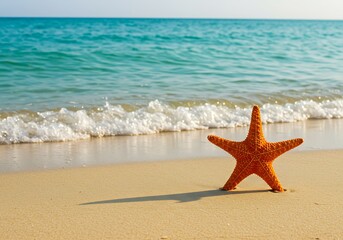 Ocean's Embrace: Starfish on Sunny Shore
