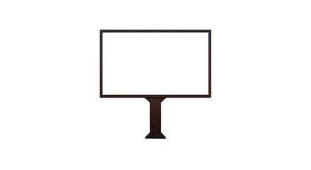 Obraz premium A blank billboard with a white screen for advertising, isolated on transparent background