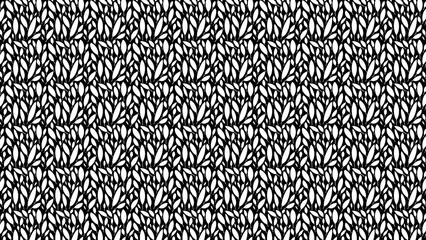 A dense pattern of stylized white leaves on a black background creating a seamless design look