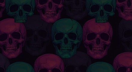 Dark Hues, Skull Symphony: A Digital Artpiece