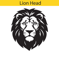 Obraz premium Majestic lion head vector illustration. A powerful and regal symbol of strength, courage, and leadership for a logo or emblem.