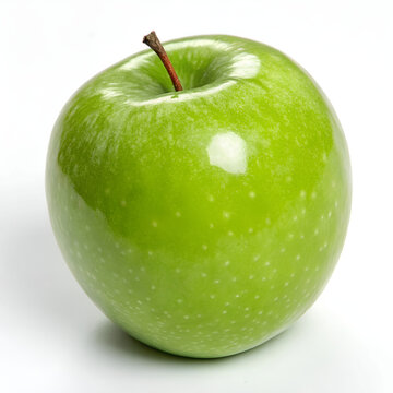 recommend clip art: bright green granny smith apple on white background