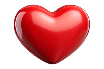 Fototapeta premium Glossy red heart symbol on white background