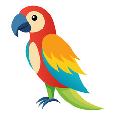 Modern Parrot Vector on White