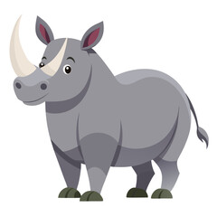 Modern Rhinoceros Vector on White