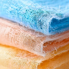 Close-Up of Colorful Gauze Fabric in Pastel Shades