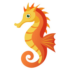 Modern Seahorse Illustration on White