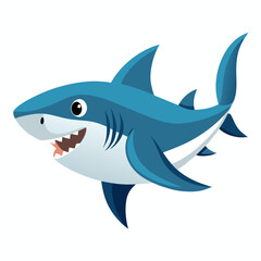 Fototapeta premium Modern Shark Vector on White
