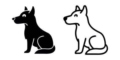 Vector Dog icon collection - vector silhouette