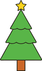 Fototapeta premium christmas pine tree top icon on transparent background