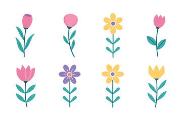 Charming hand drawn floral elements collection for creative projects