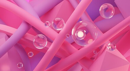Pink Dream: Glass Bubbles & Abstract Forms