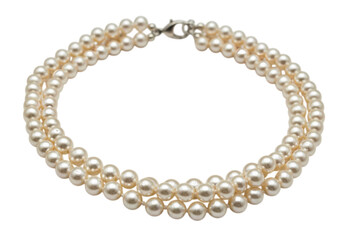 Elegant Triple Strand Pearl Necklace Jewelry Accessory on White Background