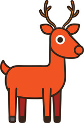 Fototapeta premium flat design reindeer icon on transparent background