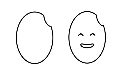 米粒（顔有り無し）